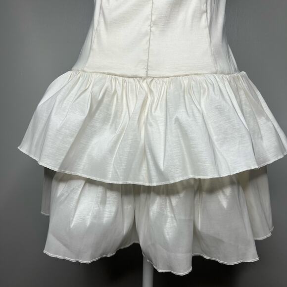 Lucy in the Sky Strapless Corset Bubble Dress Ivory Sz M Bridal Club Preppy Rush - Picture 8 of 12
